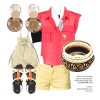 Strawberry Blouse with Retro Circles