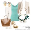 Turqoise Tank Top with Skobeloff Lace and Charms Bracelet