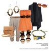 Orange Tube Top with Midnight Wraps in Chandelier